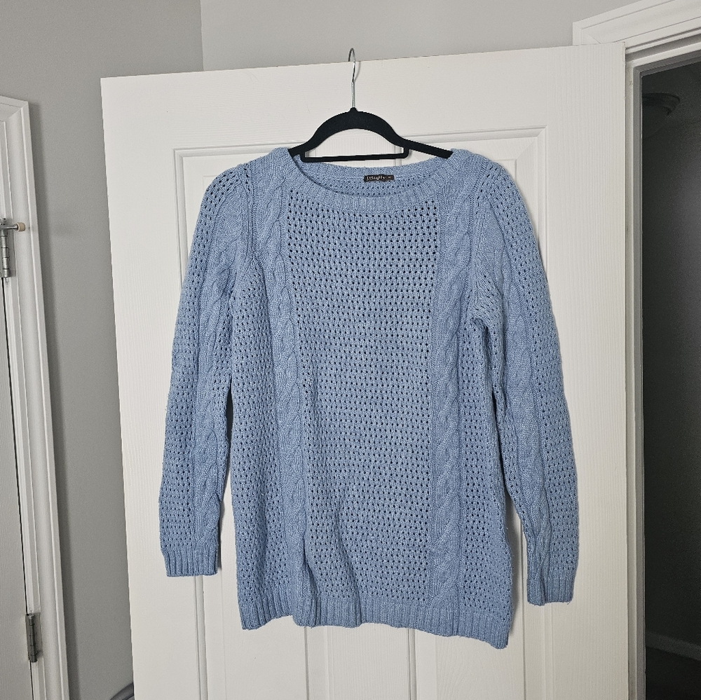 J. McLaughlin Blue Cable Knit Women's Sweater Size M